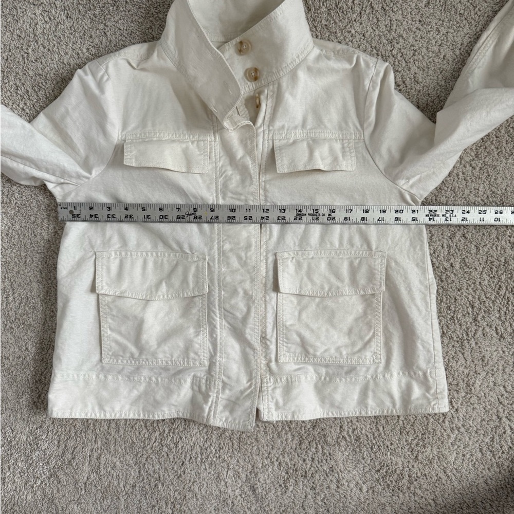 LOFT Off-White Linen Blend Utility Jacket Medium - Picture 7 of 8